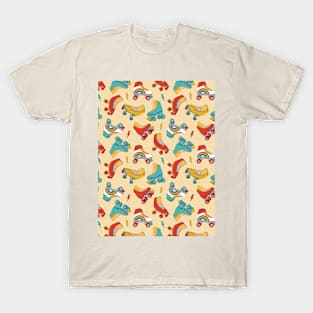 Retro Roller Boots Pattern T-Shirt